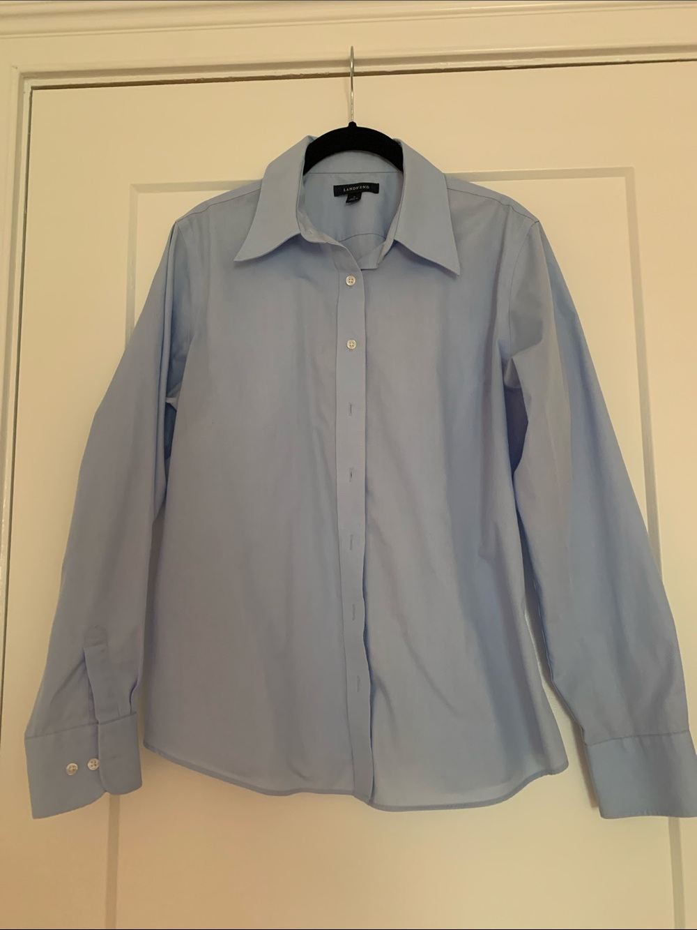 Lands' End Light Blue Women’s Dress Shirt - Classic Collared Button-Up